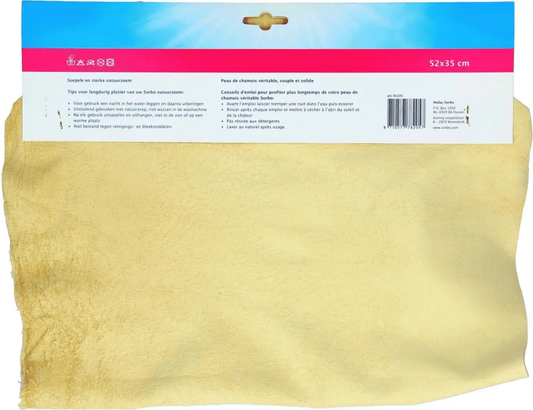 Sorbo Natuurzeem 35x52cm - 10 Stuks - Geel