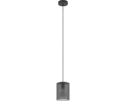 Eglo Colomera Hanglamp E27 - Ø15cm - Zwart/Matgrijs