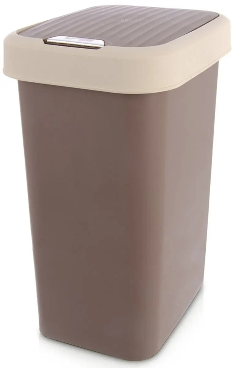 Bruine plastic afvalbak 25 liter
