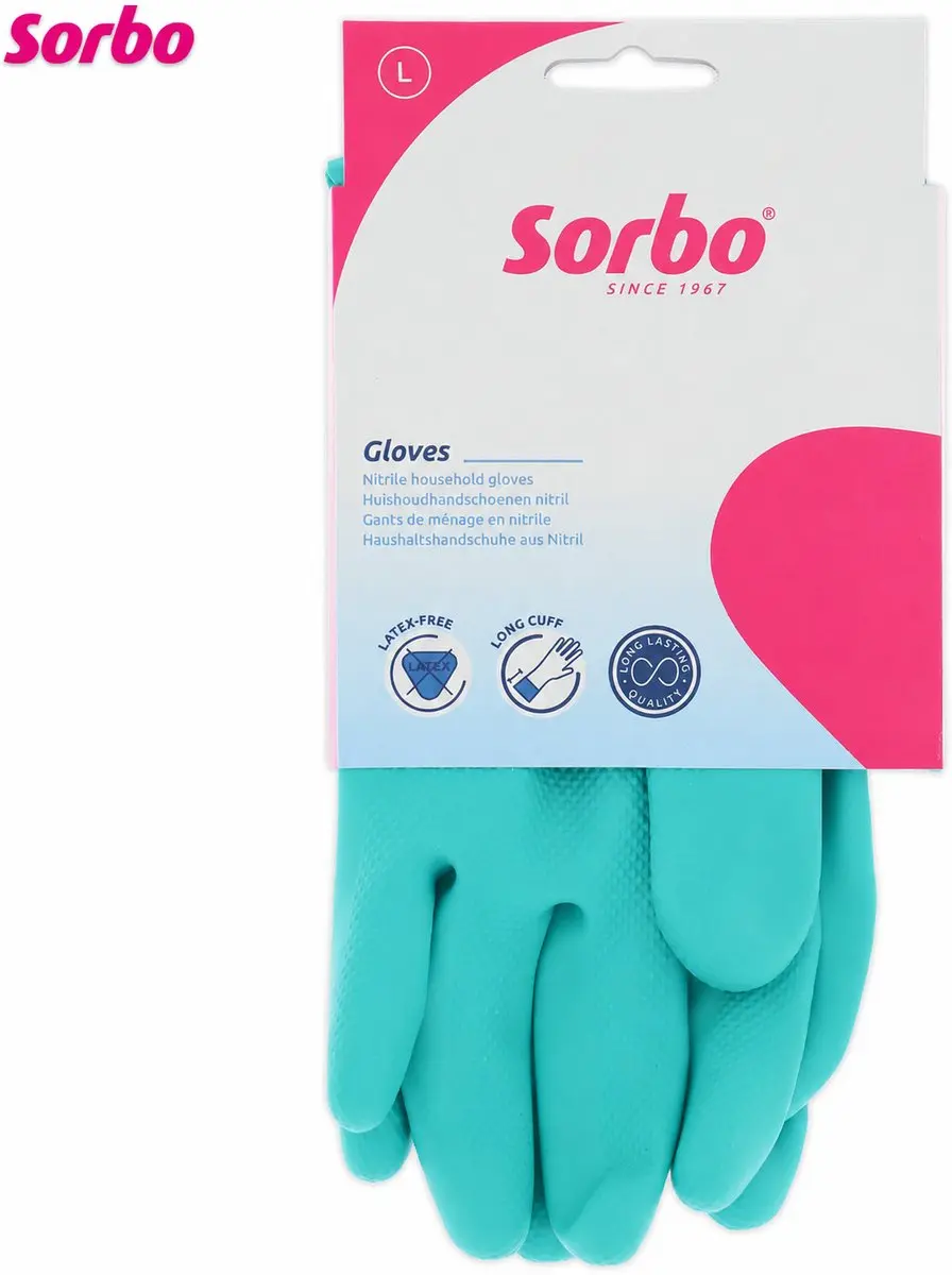 Sorbo Nitril Huishoudhandschoenen L - Blauw