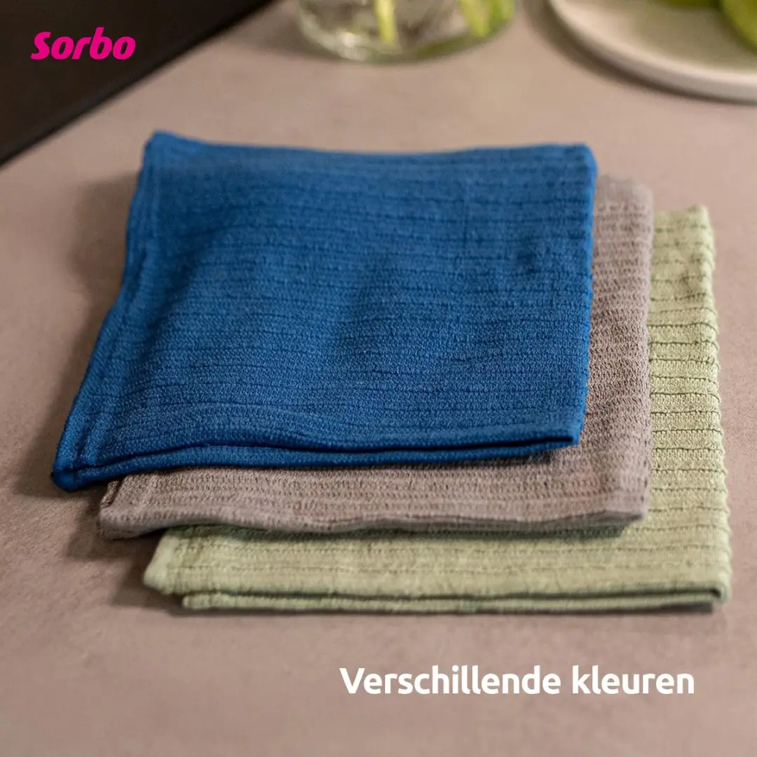 Sorbo Vaatdoeken 3 Stuks - 35x35cm - Multicolor - afbeelding 6 van 6