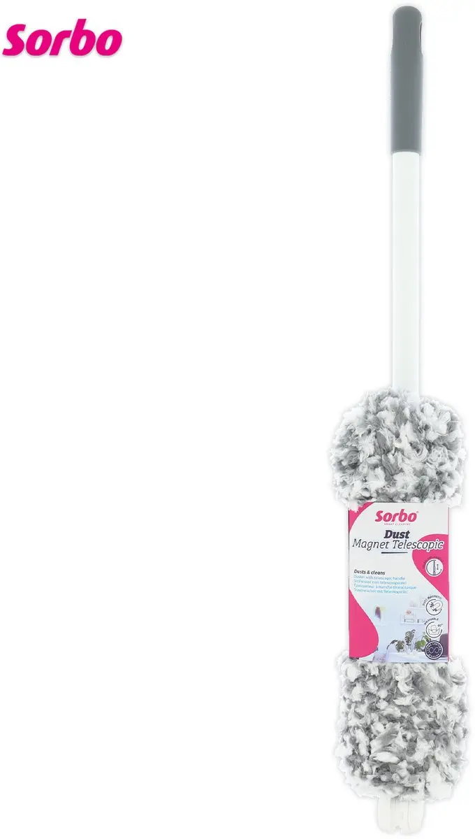 Sorbo Dust Magnet Telescopisch Stofpluim 135cm - Multicolor