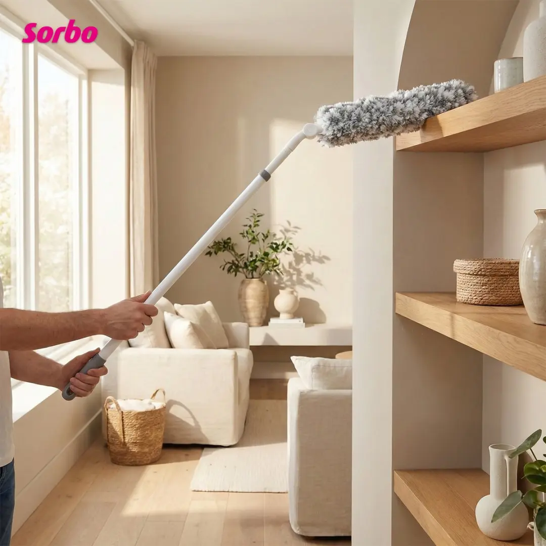 Sorbo Dust Magnet Telescopisch Stofpluim 135cm - Multicolor