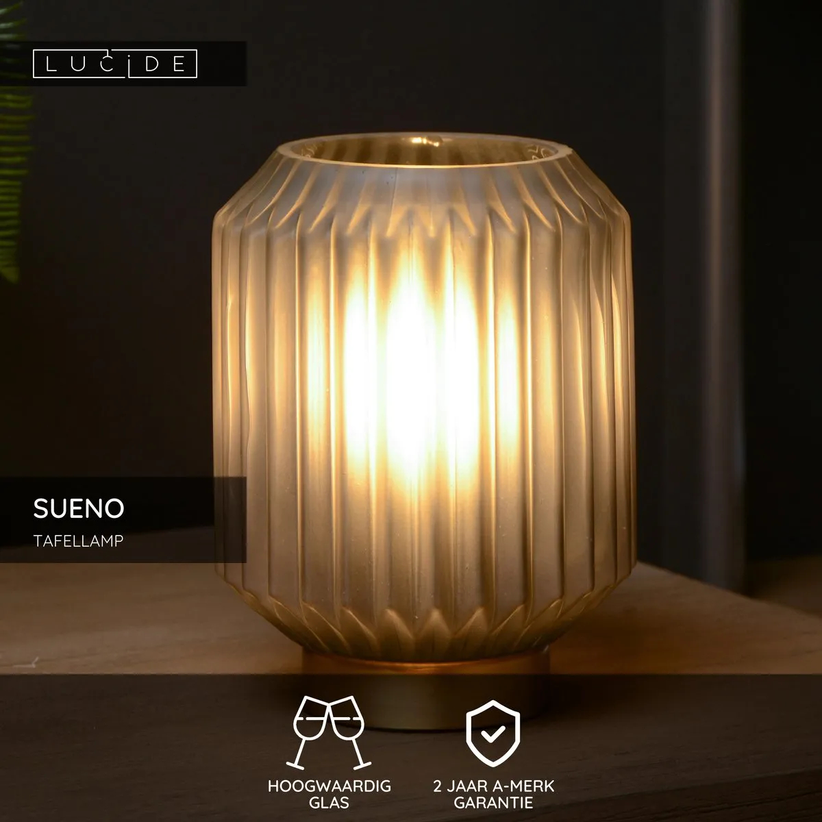Lucide Sueno Tafellamp Ø13cm - Grijs