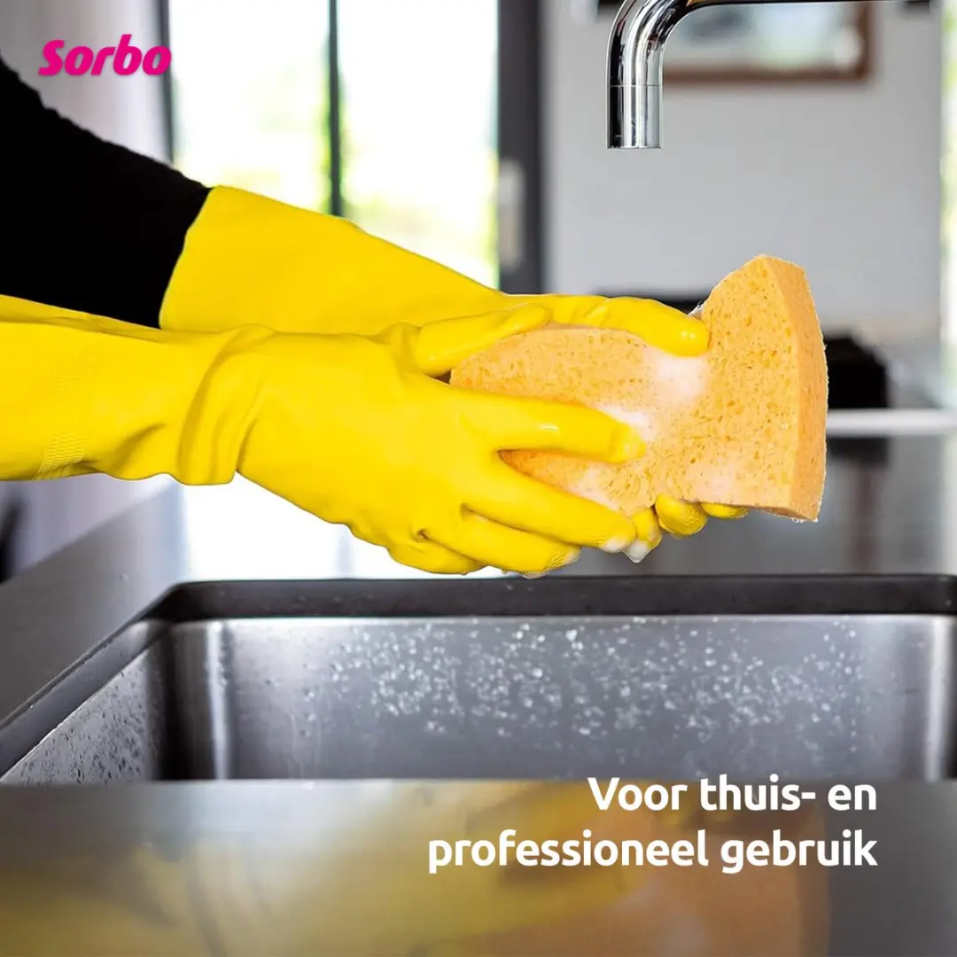 Sorbo Strong Huishoudhandschoenen Geel - Maat S - Antislip & Lang Manchet