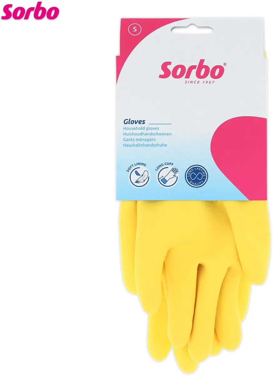 Sorbo Strong Huishoudhandschoenen Geel - Maat S - Antislip & Lang Manchet
