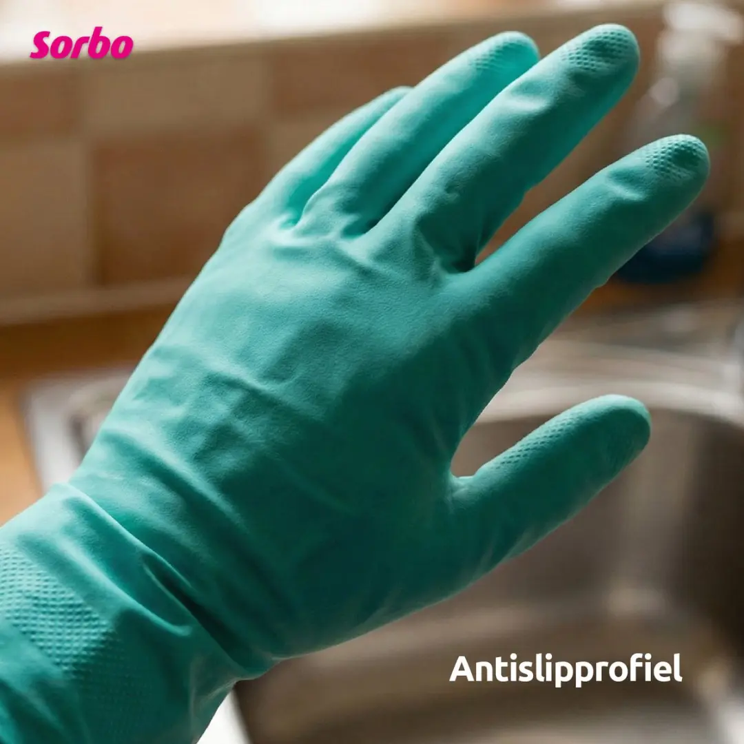 Sorbo Nitril Huishoudhandschoenen M - Blauw - 2 Stuks