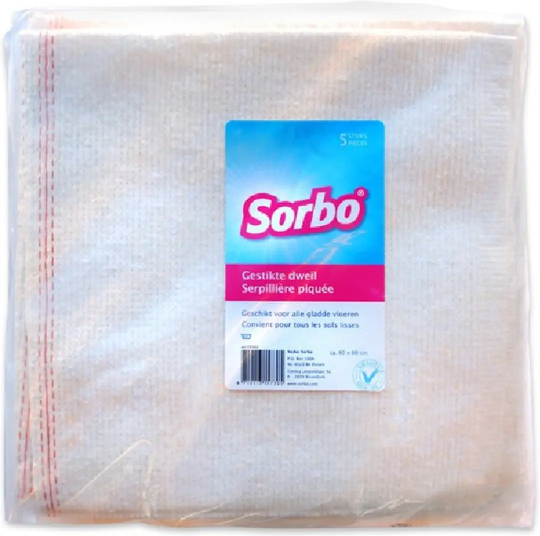 Sorbo Katoenen Vloerdweilen Wit - 15 Stuks 60x60cm