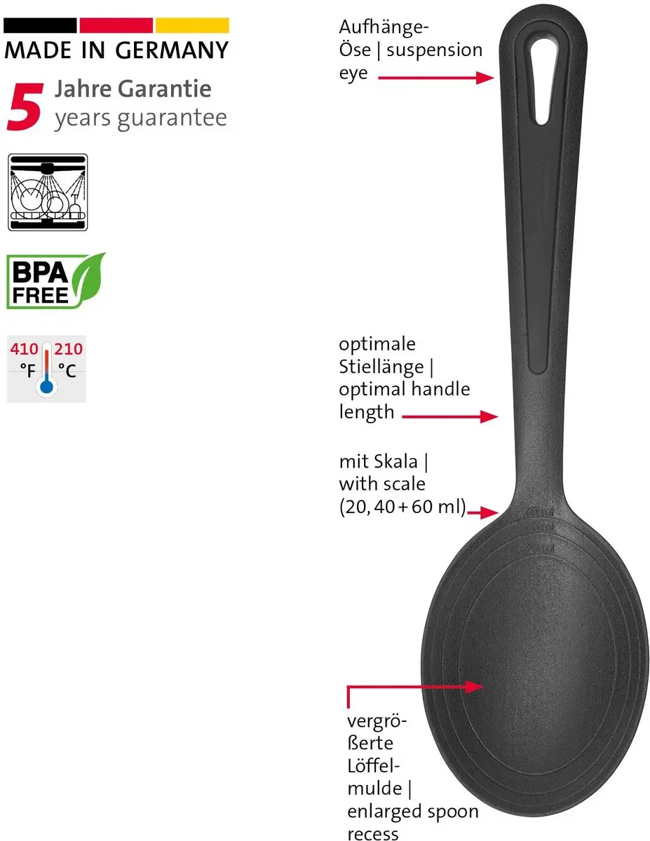 Westmark 3 Sla- en Opscheplepels 20/40/60ml - Zwart