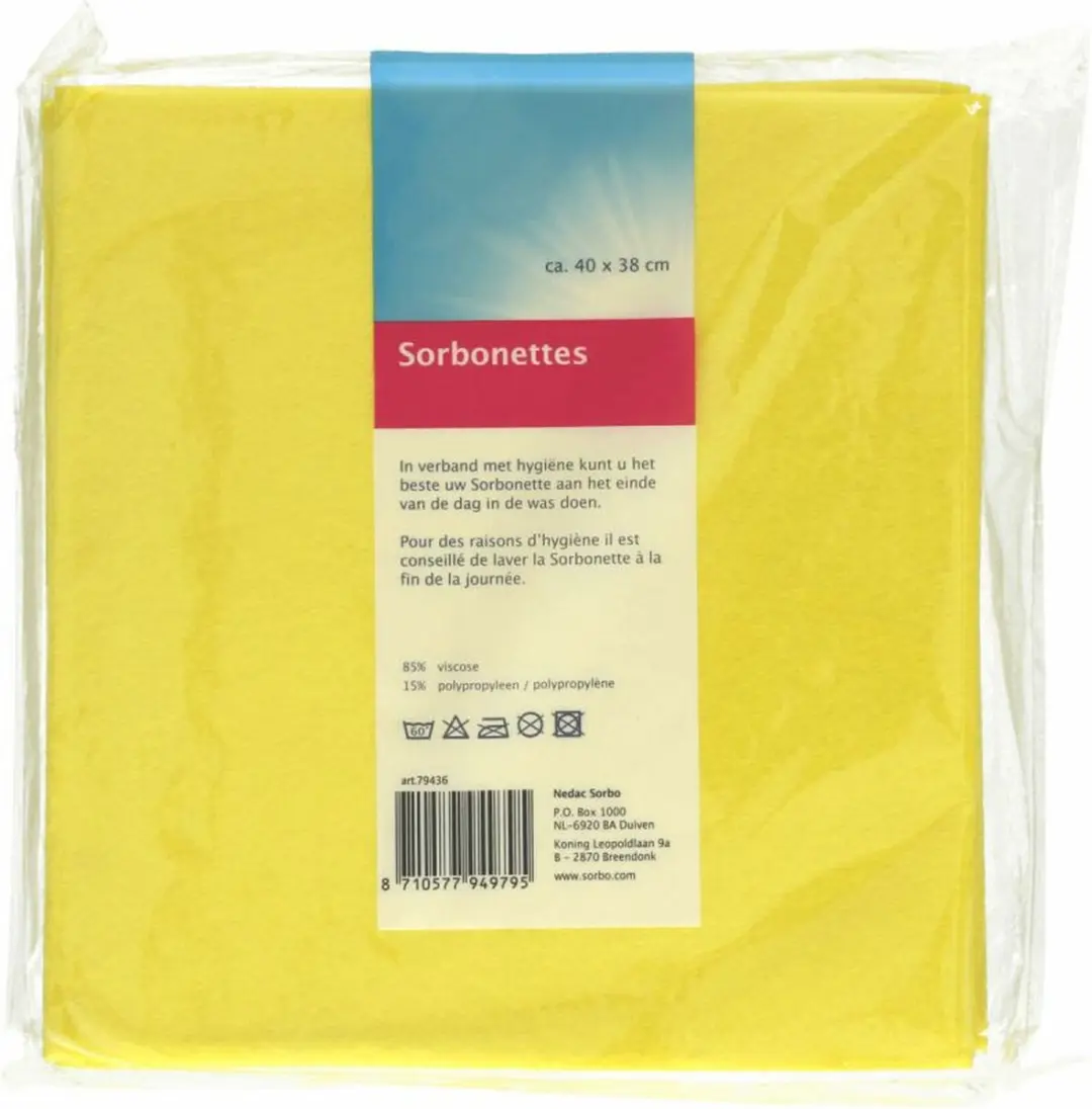 Sorbo Sorbonettes Schoonmaakdoekjes 65 Stuks (13x5) - Licht geel