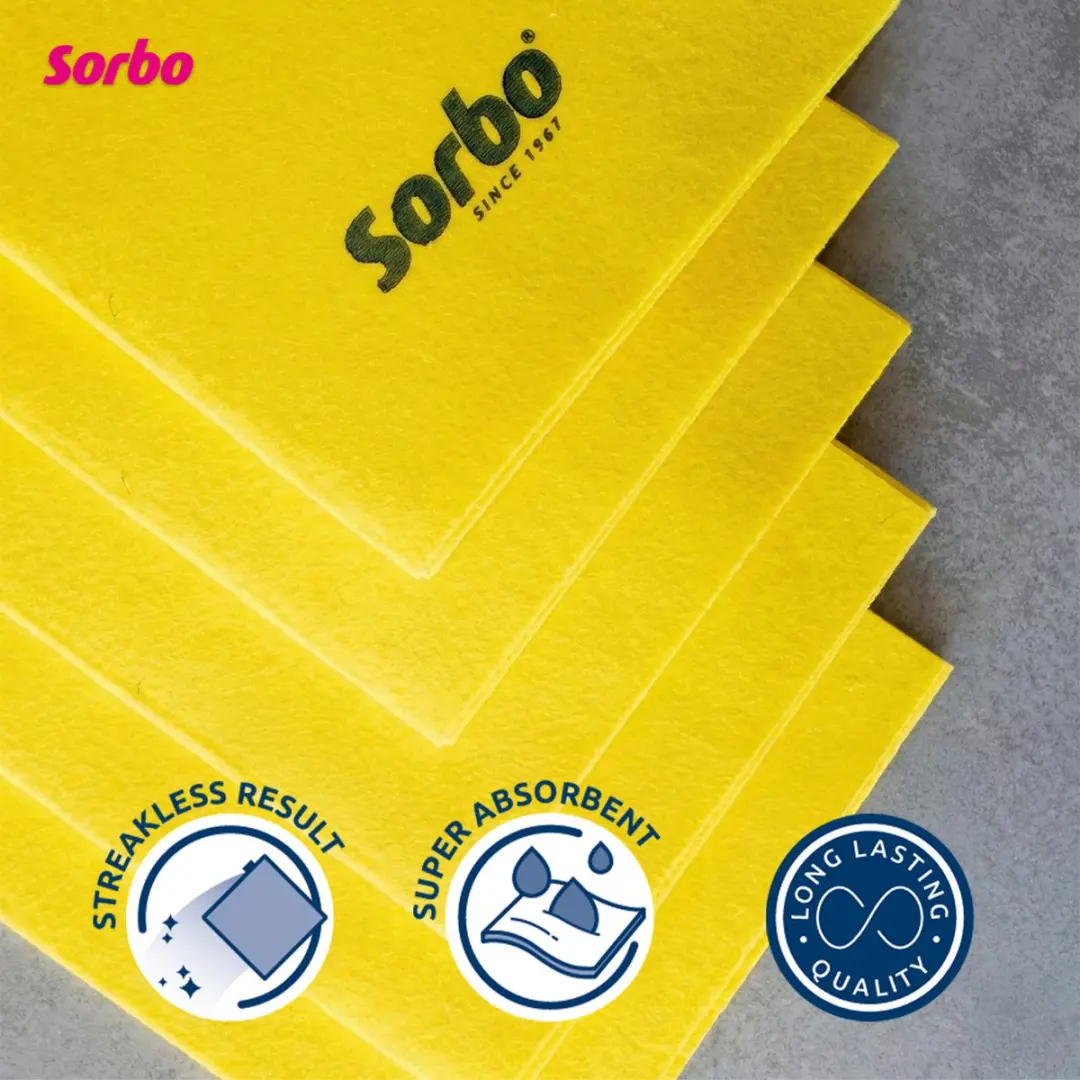 Sorbo Sorbonettes Schoonmaakdoekjes Geel - 5 Stuks 38x40cm