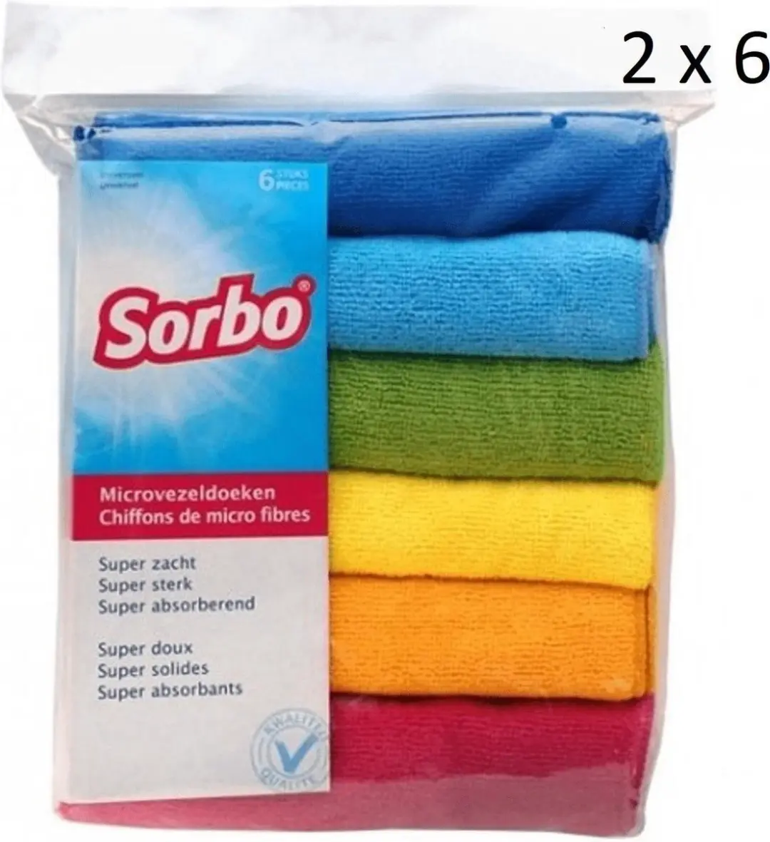 Sorbo Microvezeldoeken 40x40cm - 12 Stuks - Multi