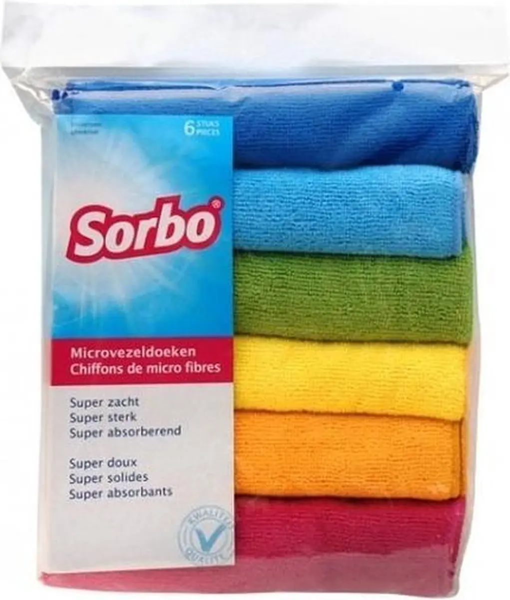 Sorbo Microvezeldoeken 40x40cm - 6 Stuks - Multi