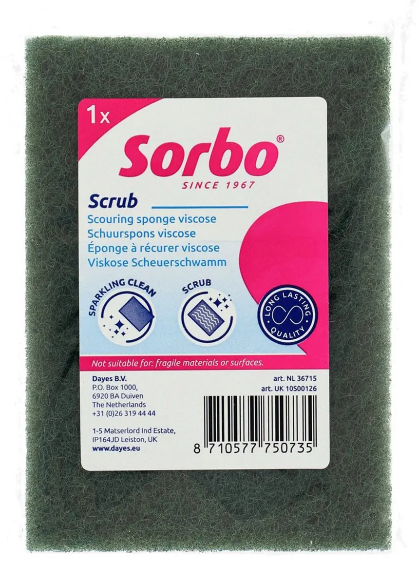 Sorbo Schuurspons - Groen - 13x9x2,5cm
