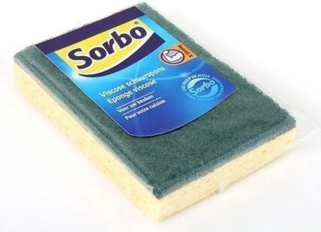 Sorbo Schuurspons - Groen - 13x9x2,5cm - afbeelding 6 van 6