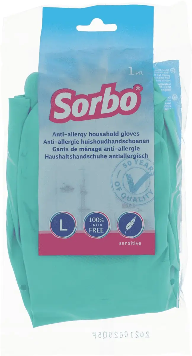 Sorbo Huishoudhandschoenen Anti-Allergie L - Groen - 3 Paar