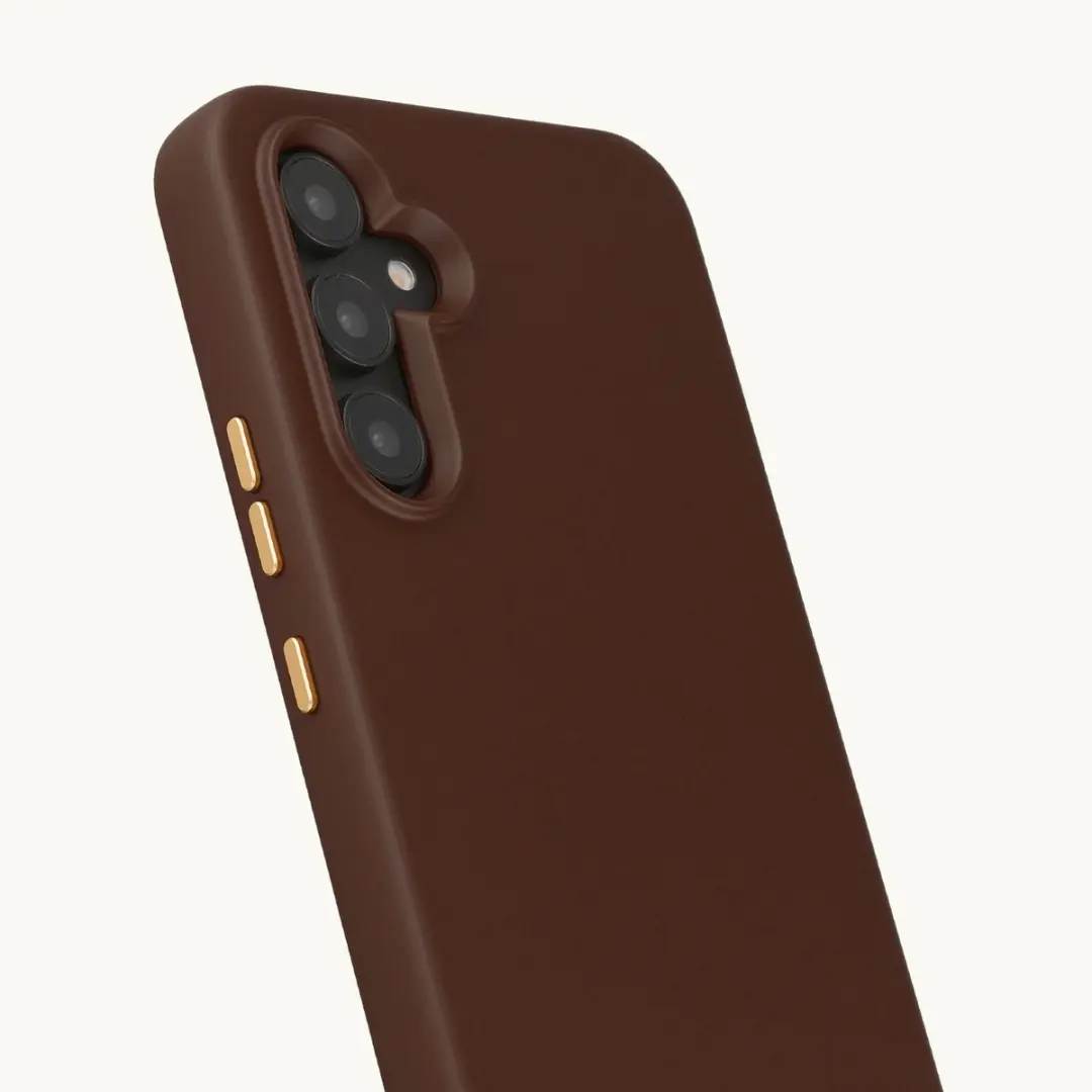 Selencia Hoesje Samsung Galaxy A54 - Choco Brown - MagSafe
