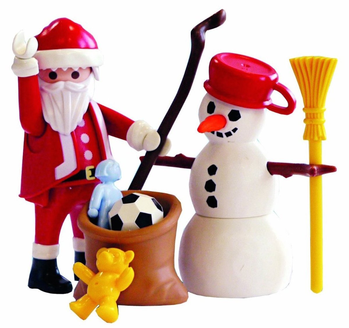 Kerstman met sneeuwman/Père Noël et bonhomme de neige