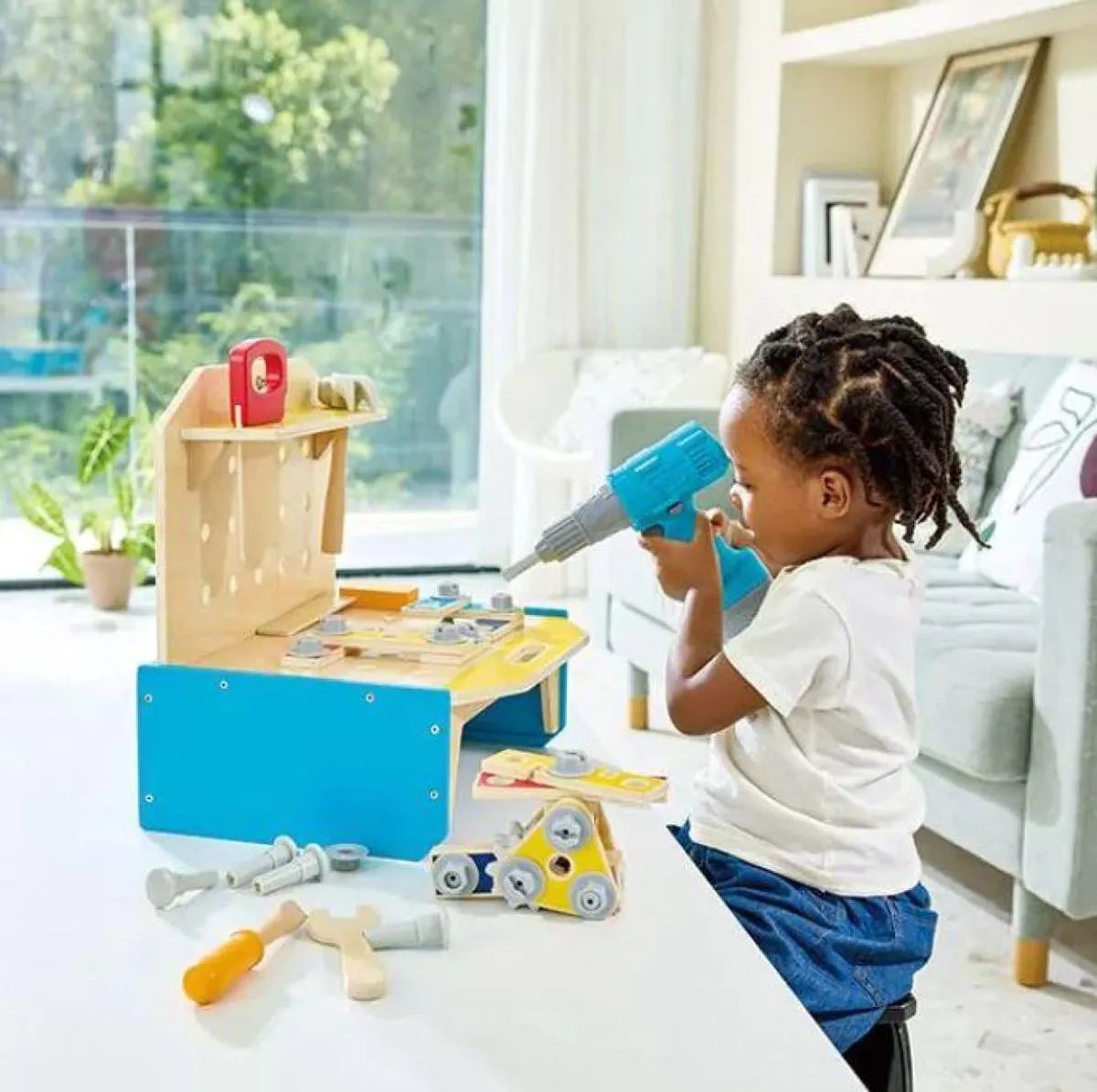 Hape Houten Werkbank Multicolor - 51 Onderdelen