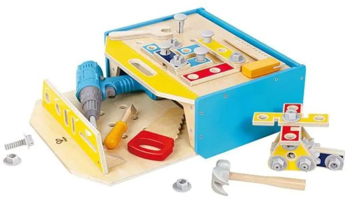 Hape Houten Werkbank Multicolor - 51 Onderdelen - afbeelding 6 van 6