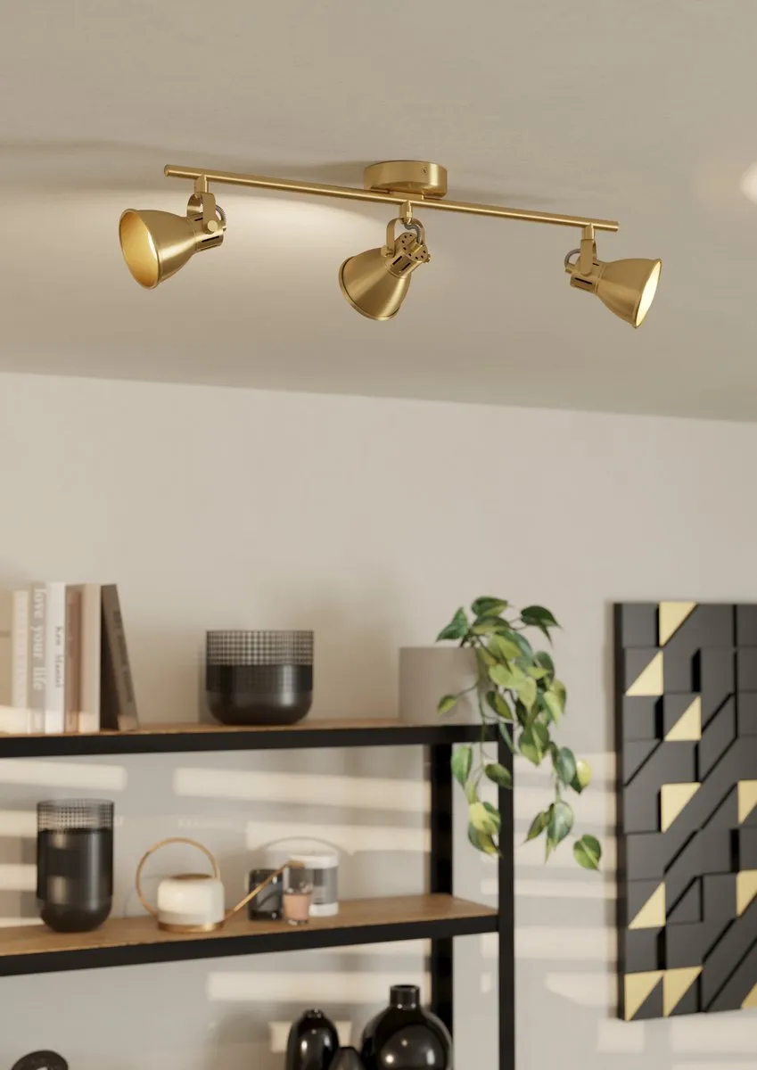 Eglo Seras Spot GU10 - 3 Lichtpunten 59,5cm - Goud - afbeelding 6 van 6