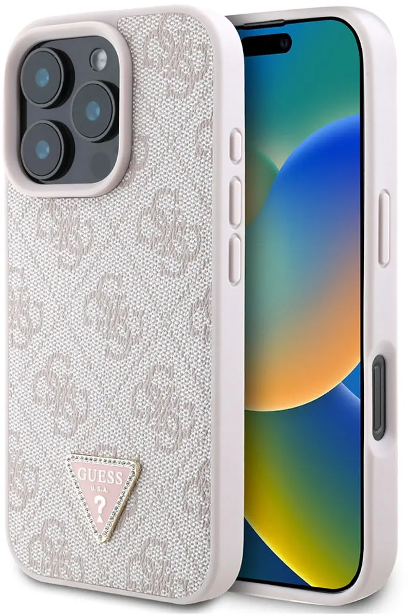 GUESS Hoesje iPhone 16 Pro Champagneroze - GUHCP16LP4TDPP