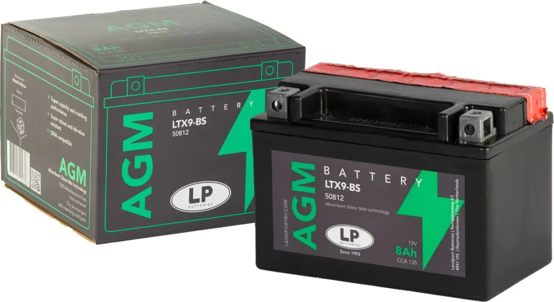 Landport YTX9-BS Accu 12V 8Ah