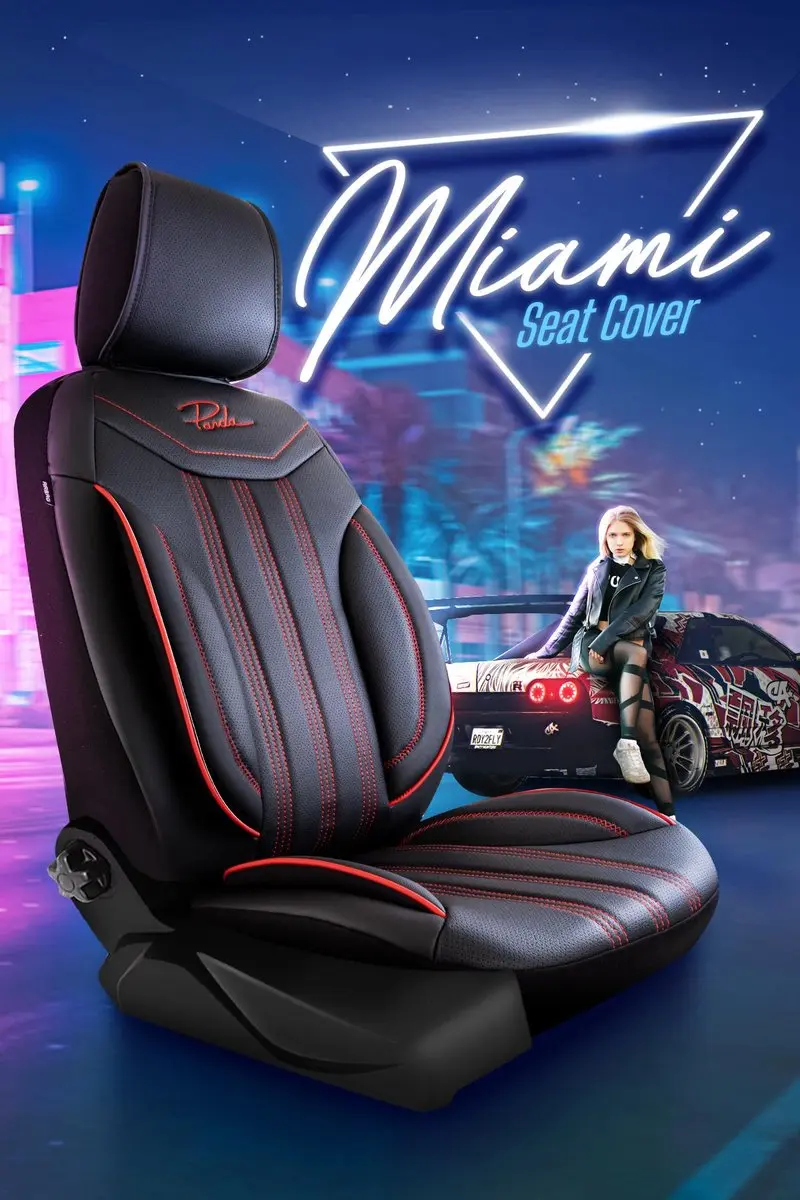 Panda Stoelhoezen Peugeot e-Partner Miami Rood