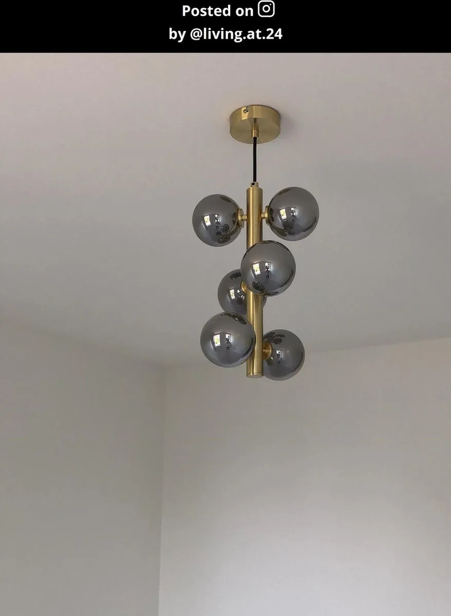 Lucide TYCHO Hanglamp Ø25,5cm - 6xG9 Mat Goud/Messing