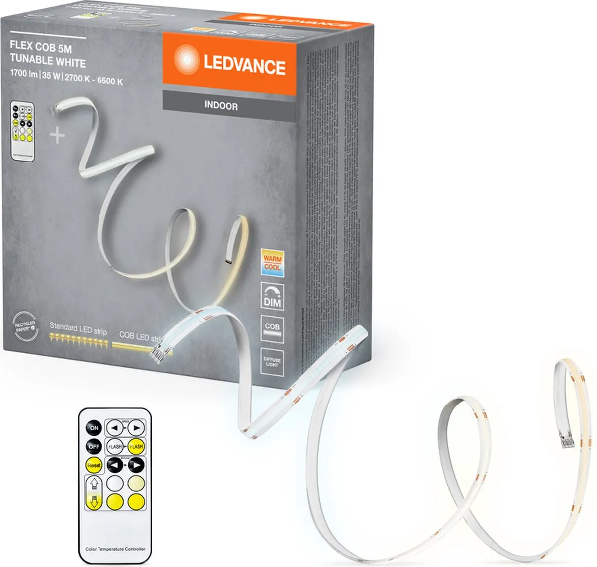 LEDVANCE FLEX COB 5M LED-Streifen TW RC - Geel 30W 1700lm