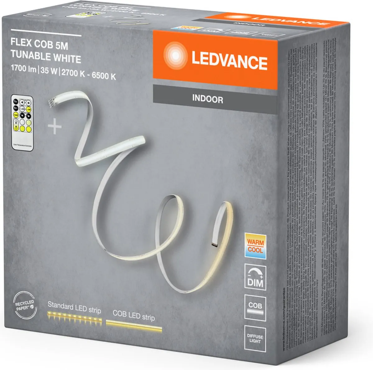 LEDVANCE FLEX COB 5M LED-Streifen TW RC - Geel 30W 1700lm