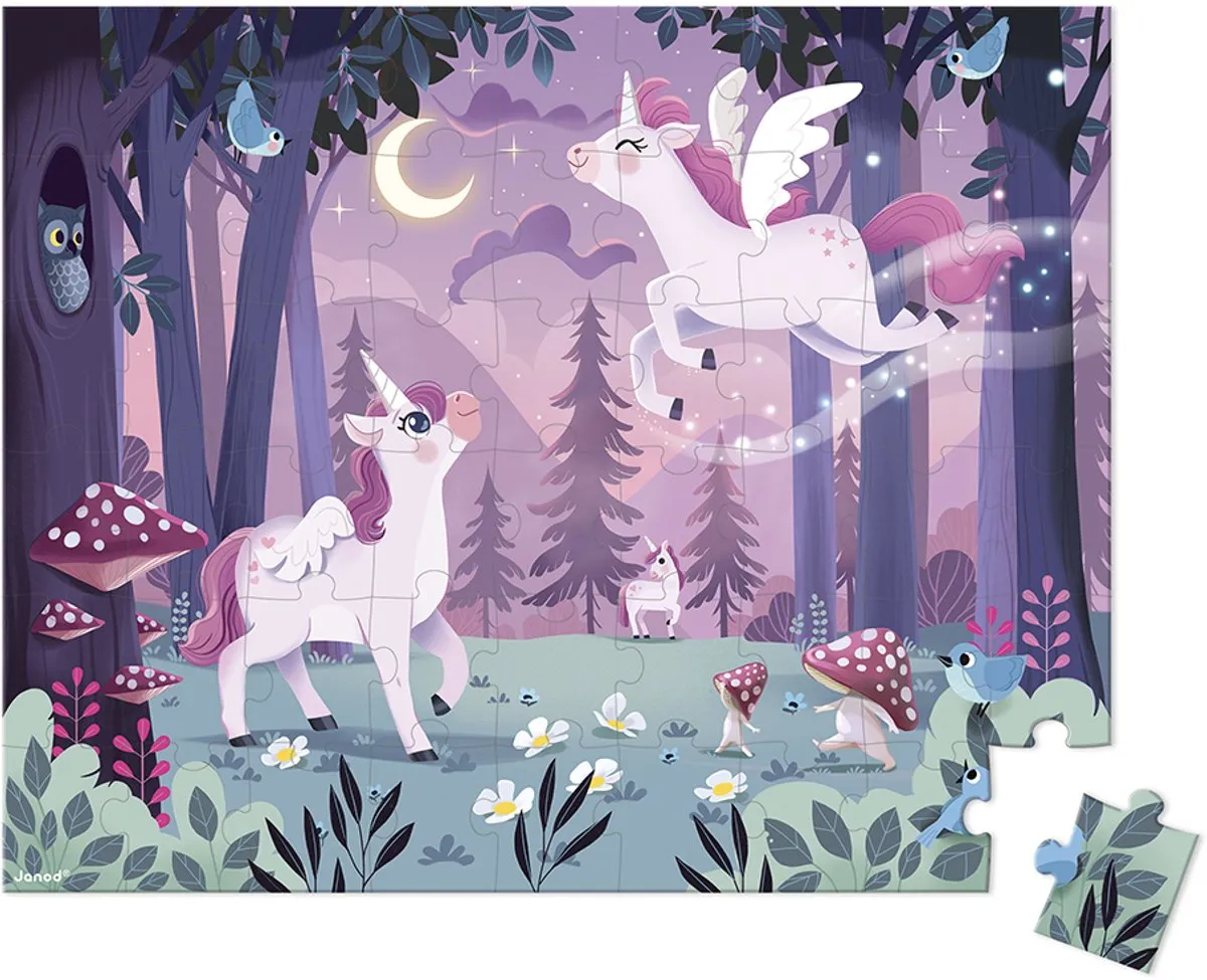 Janod Puzzel Unicorn 54 Stuks - Koffer - 5+