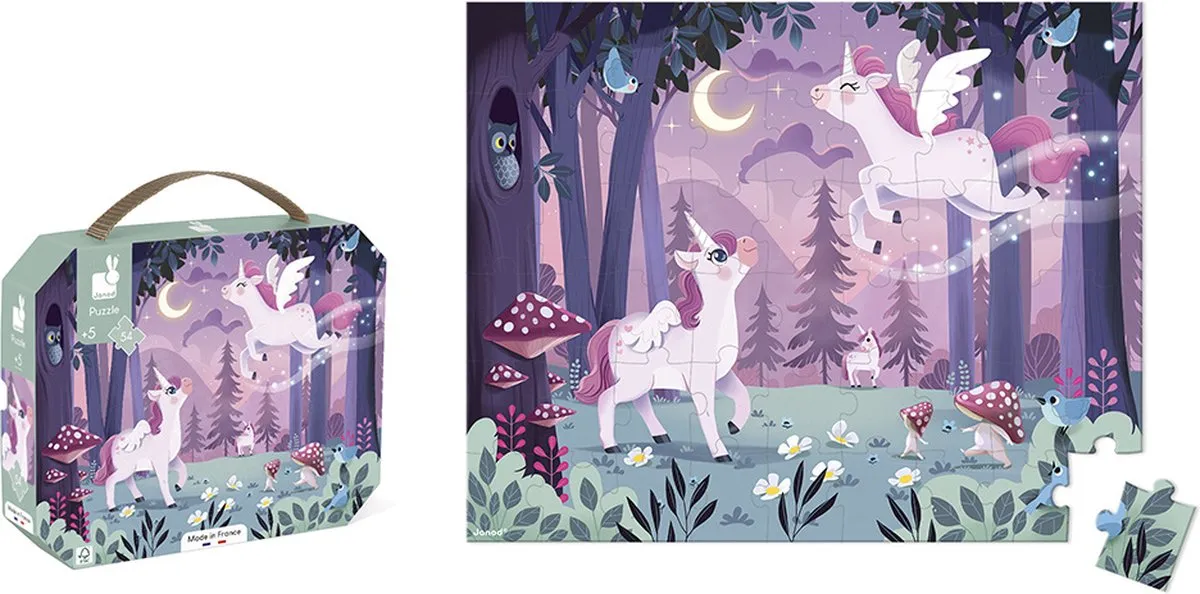 Janod Puzzel Unicorn 54 Stuks - Koffer - 5+ - afbeelding 6 van 6
