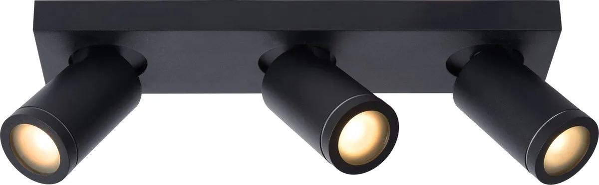 Lucide Taylor Plafondspot LED 3x5W 2200K/3000K - Zwart