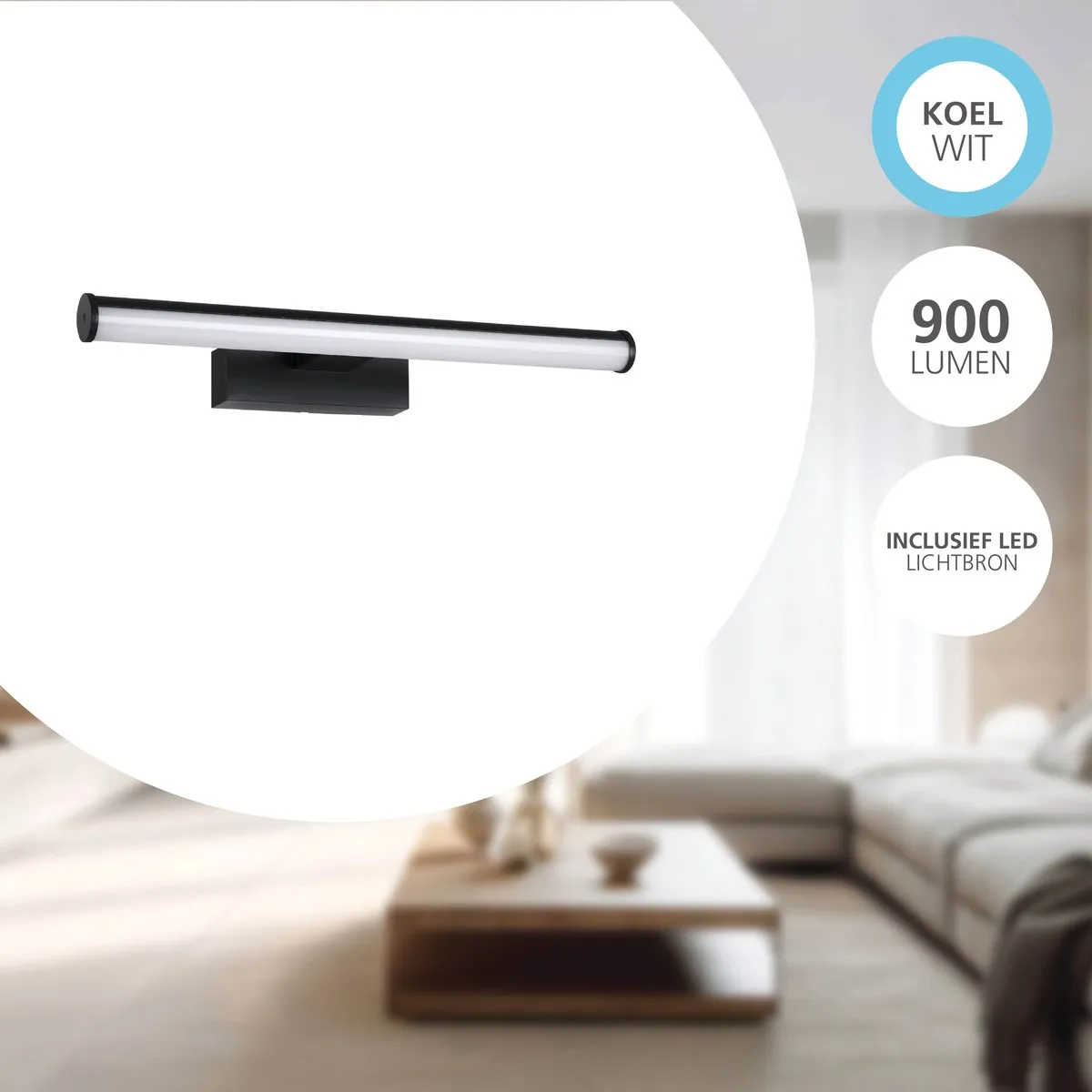 Eglo Vadumi Spiegellamp LED 40cm - Zwart/Wit