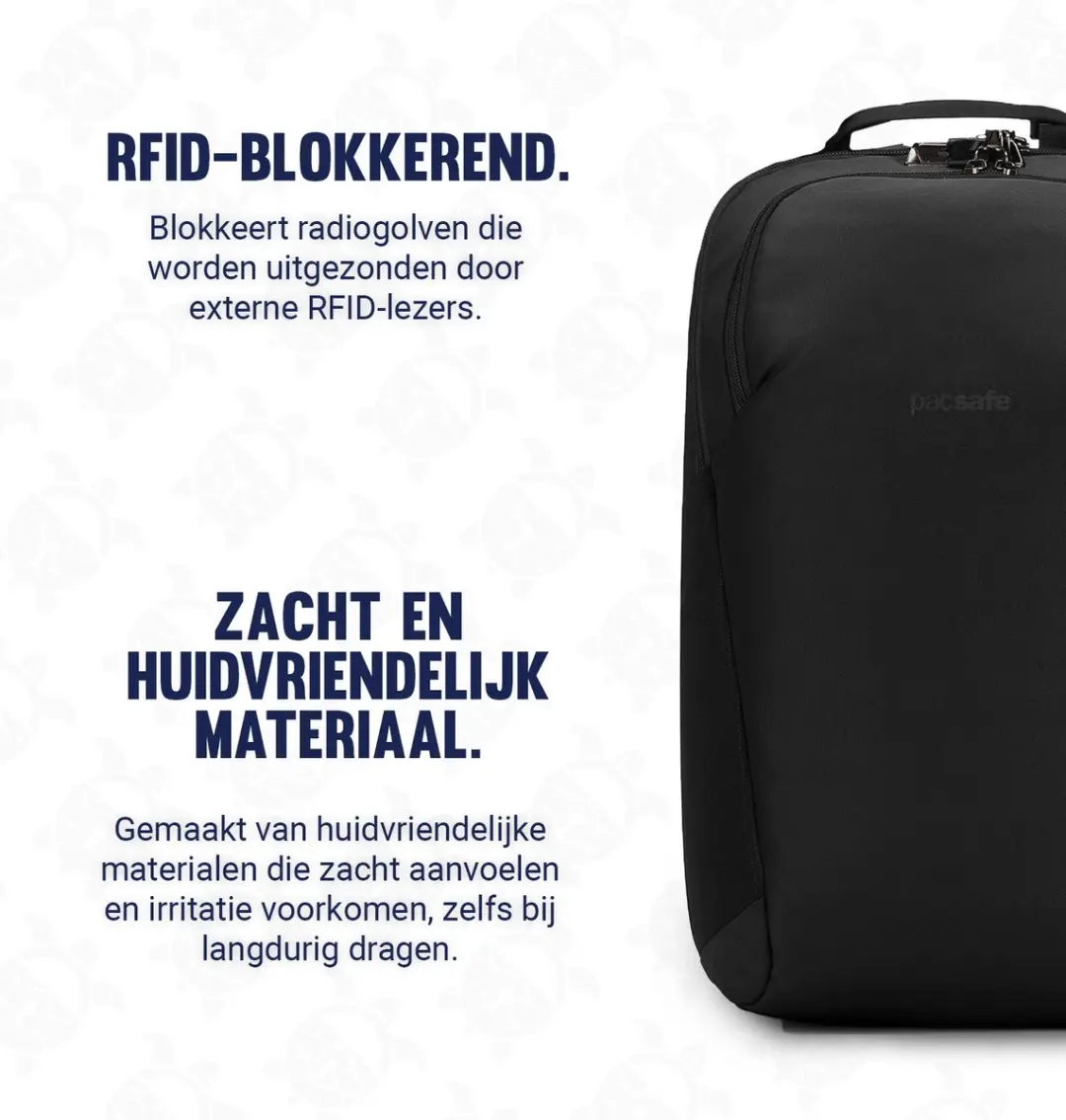 Pacsafe Vibe Rugzak 20L - RFID-blokkerend - 14 inch Laptop - Zwart