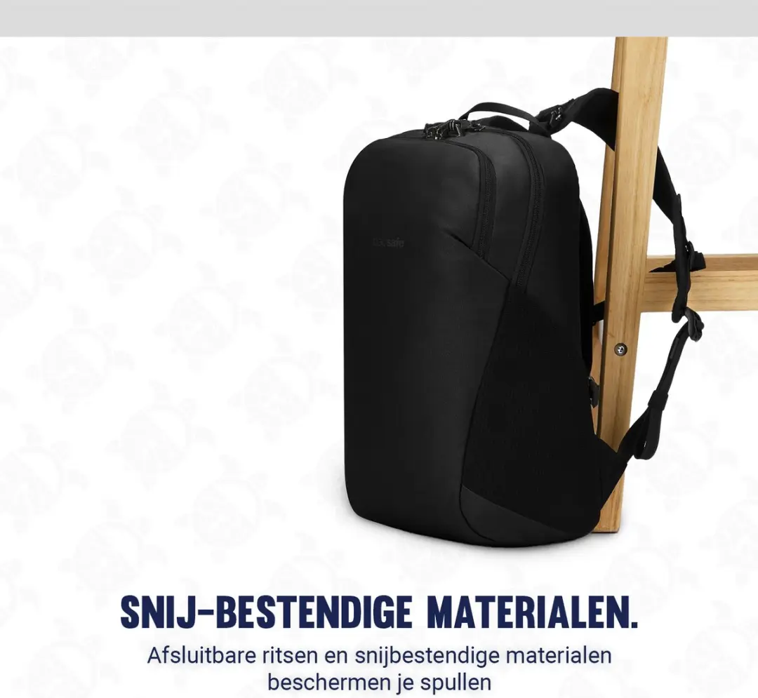 Pacsafe Vibe Rugzak 20L - RFID-blokkerend - 14 inch Laptop - Zwart