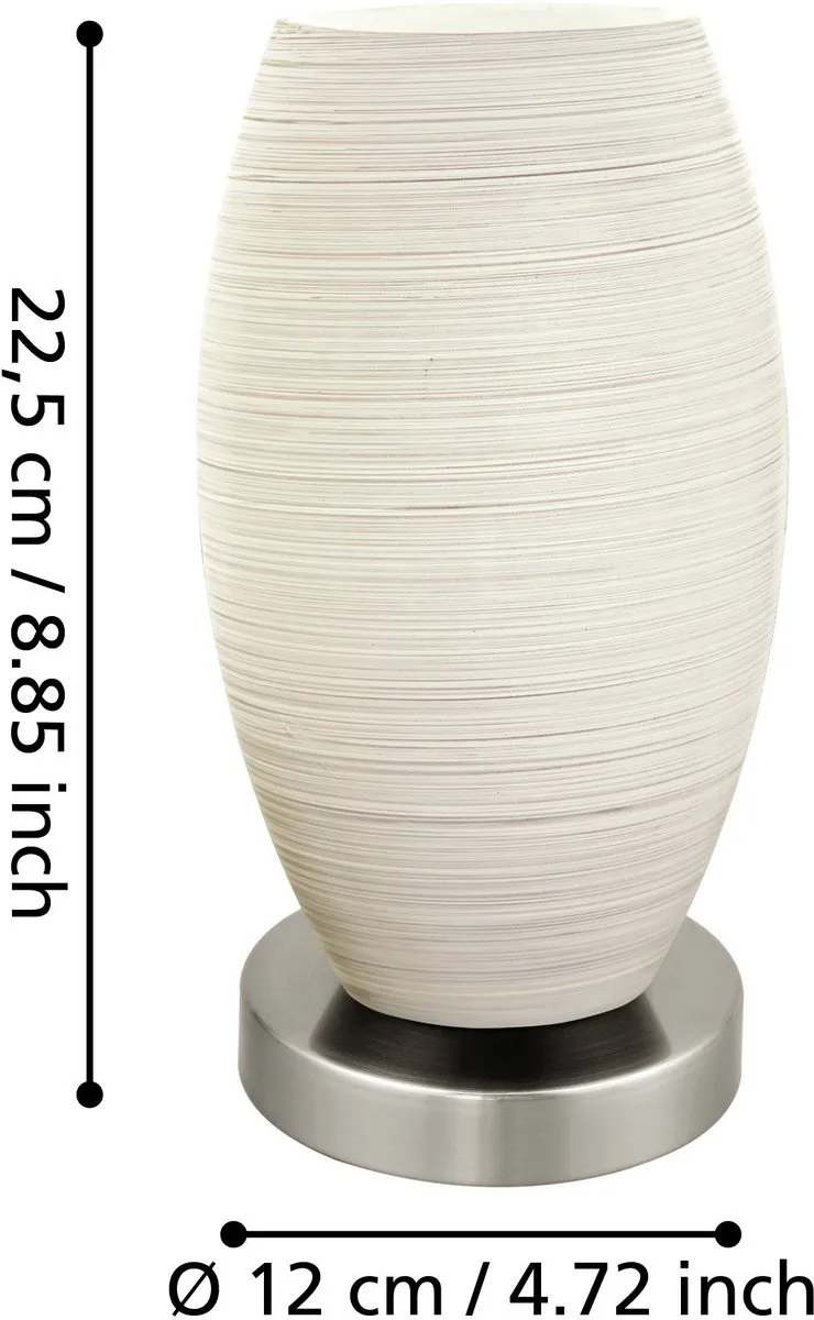 Eglo 97589 Tafellamp - Roestvrijstaal - Wit/Grijs - E27 40W
