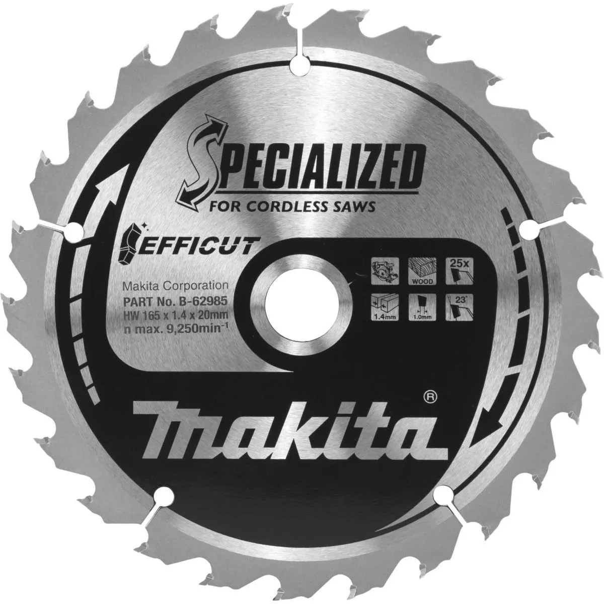 Makita B-62985 Cirkelzaagblad Metaal 165mm - 25 Tanden
