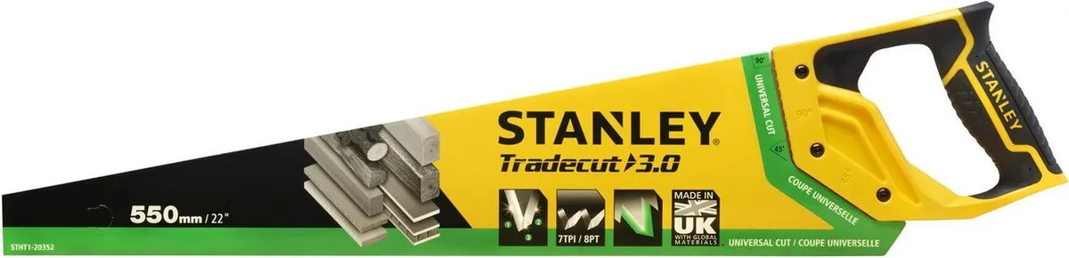 Stanley Houtzaag Tradecut Universal 550mm 8 TPI STHT1-20352