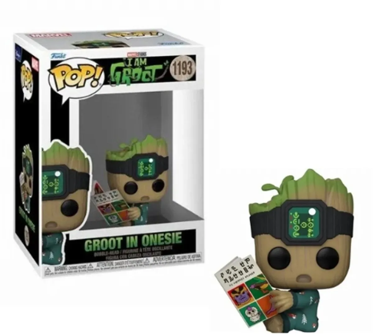 Funko Marvel POP! I Am Groot Groot PJs With Book - 9cm Multicolor - afbeelding 6 van 6