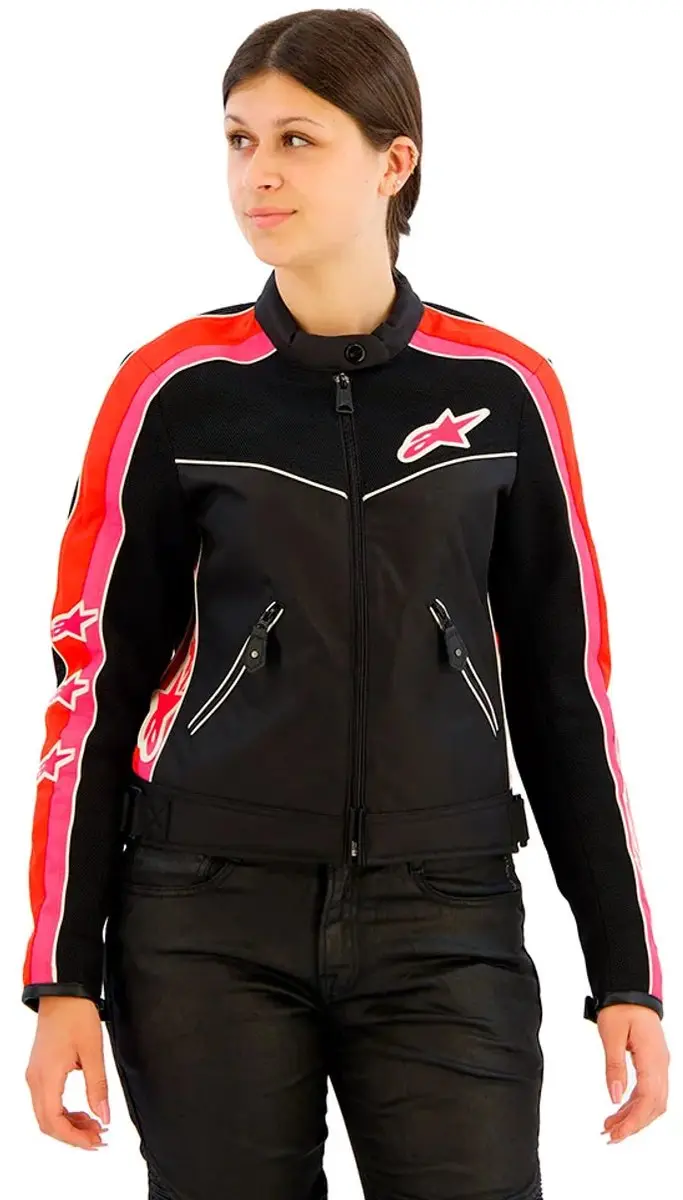 Alpinestars Stella T-Dyno Air Dames Motorjas - Maat L - Zwart/Rood/Fuchsia