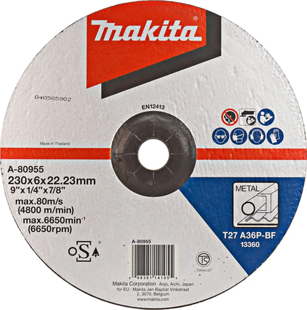 Makita A-80955 Afbraamschijf 230mm - Staal - 22.23mm as