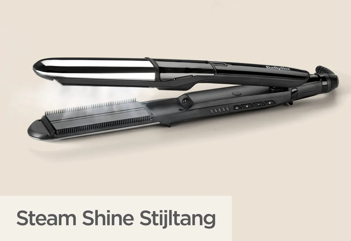 Babyliss 2-in-1 Steam Shine Styler ST496E Stijltang - 39mm - Zwart