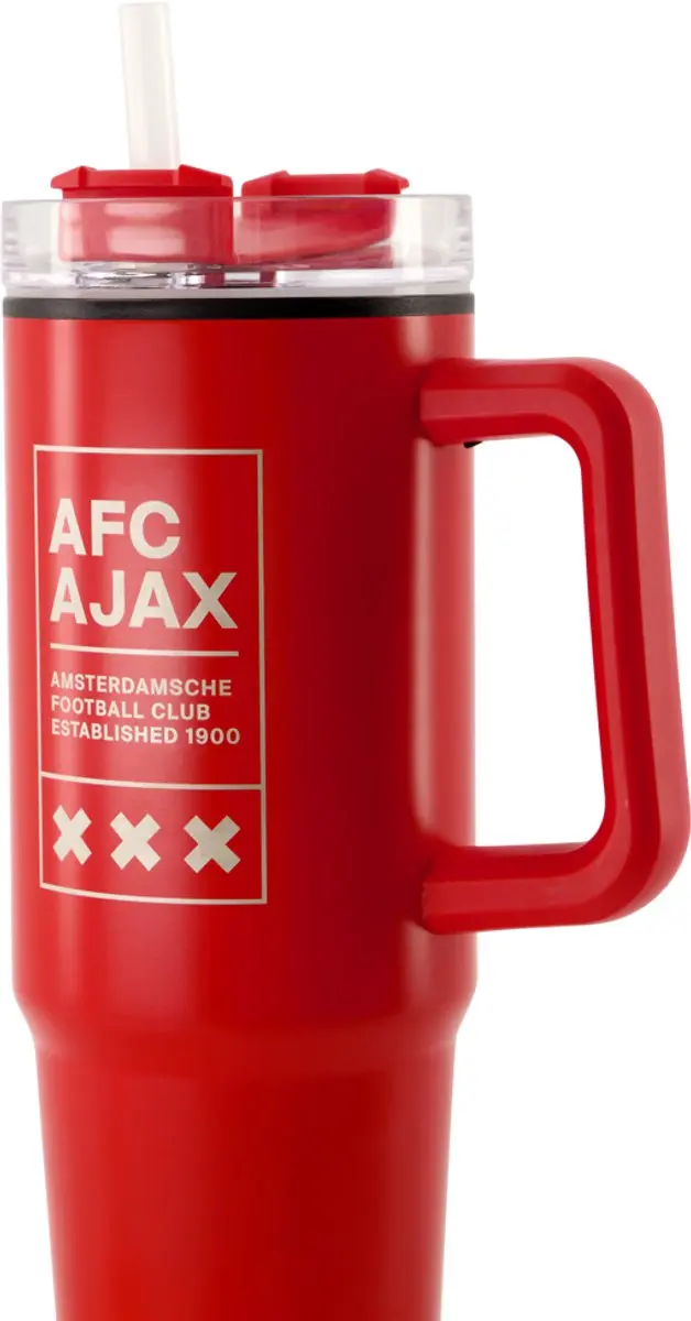 Ajax Drinkfles 0.33L - Rood met rietje