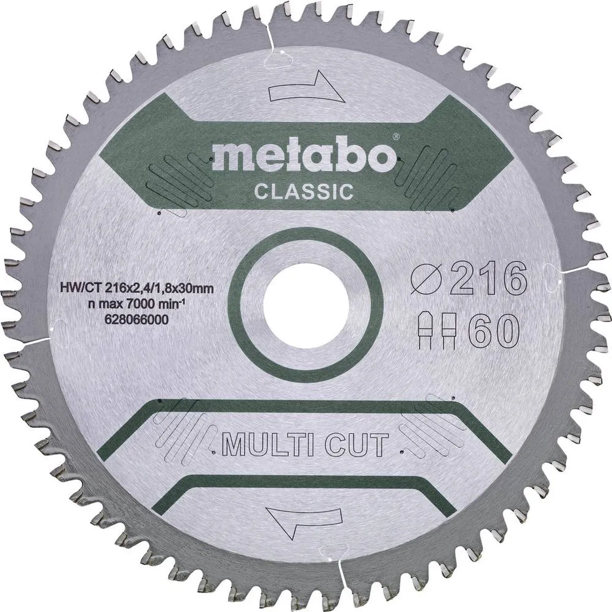 Metabo MULTI CUT CLASSIC 628655000 Cirkelzaagblad - Metaal - 60 Tanden