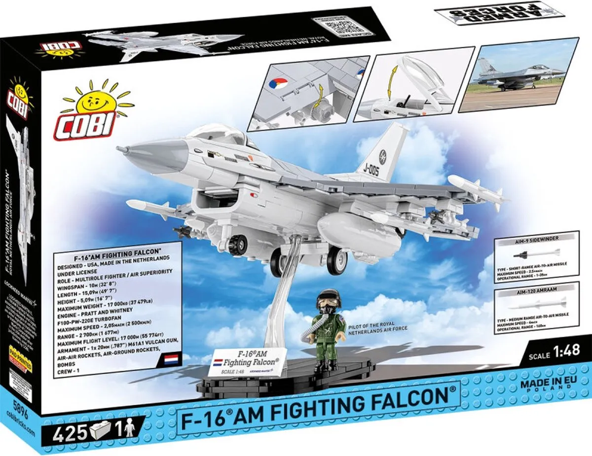 Cobi 5896 F-16 KLU Falcon - 425 Onderdelen - Meerkleurig