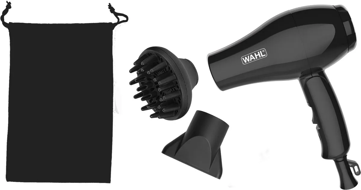 Wahl Travel Hairdryer 1000W - 4 Stuks - Zwart