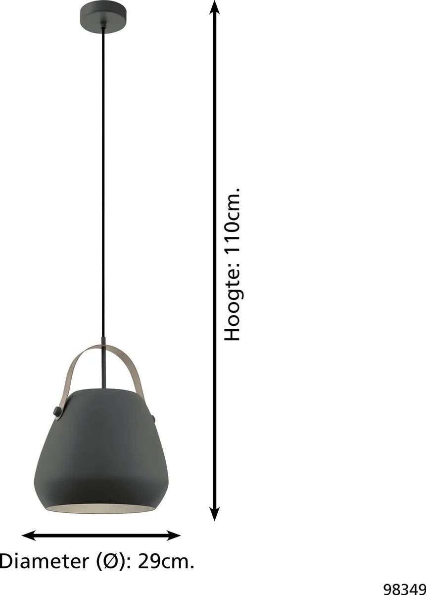 Eglo Bednall Hanglamp Ø29cm - Schaduwgrijs/Parelgrijs