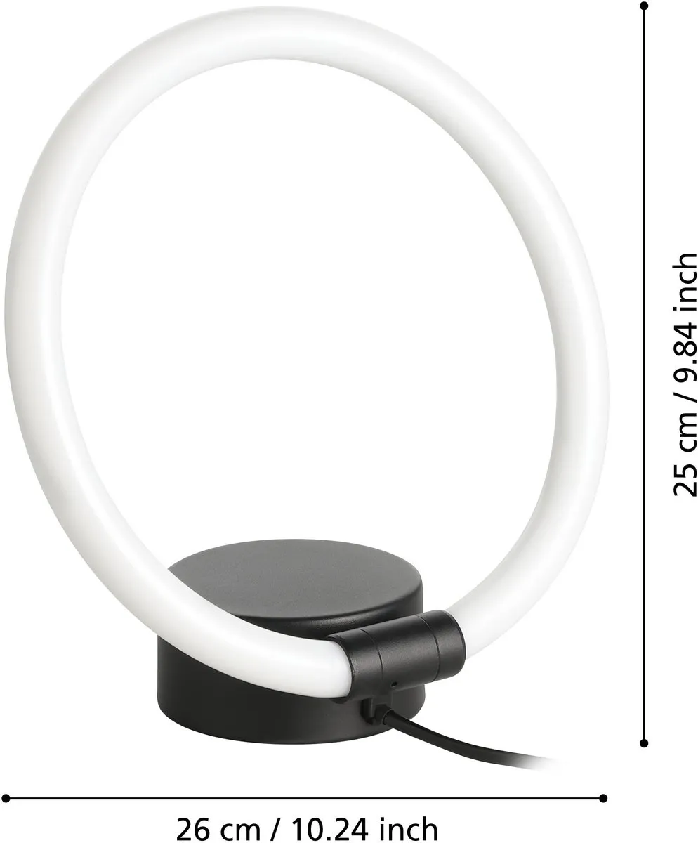 Eglo Caranacoa LED Tafellamp 26cm - Zwart/Wit